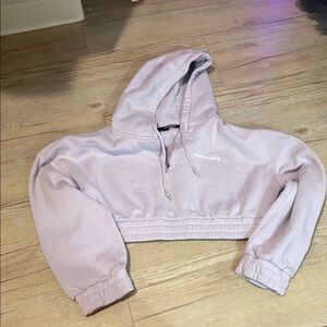 Alphalete Light Purple Zip Crop Hoodie
